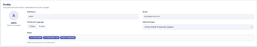 Account Settings — Profile card