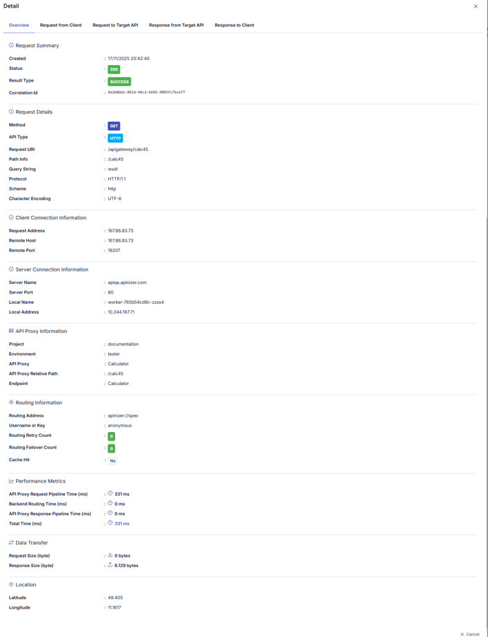 Detailed View Dialog