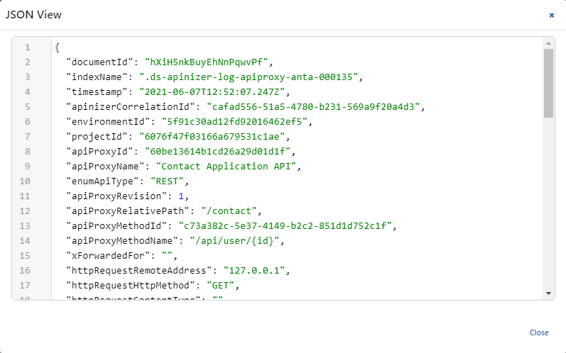 JSON View Dialog