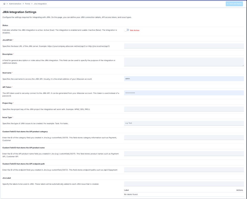 Jira Integration Settings