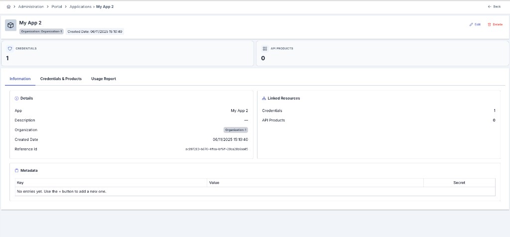 Portal Application View — Information