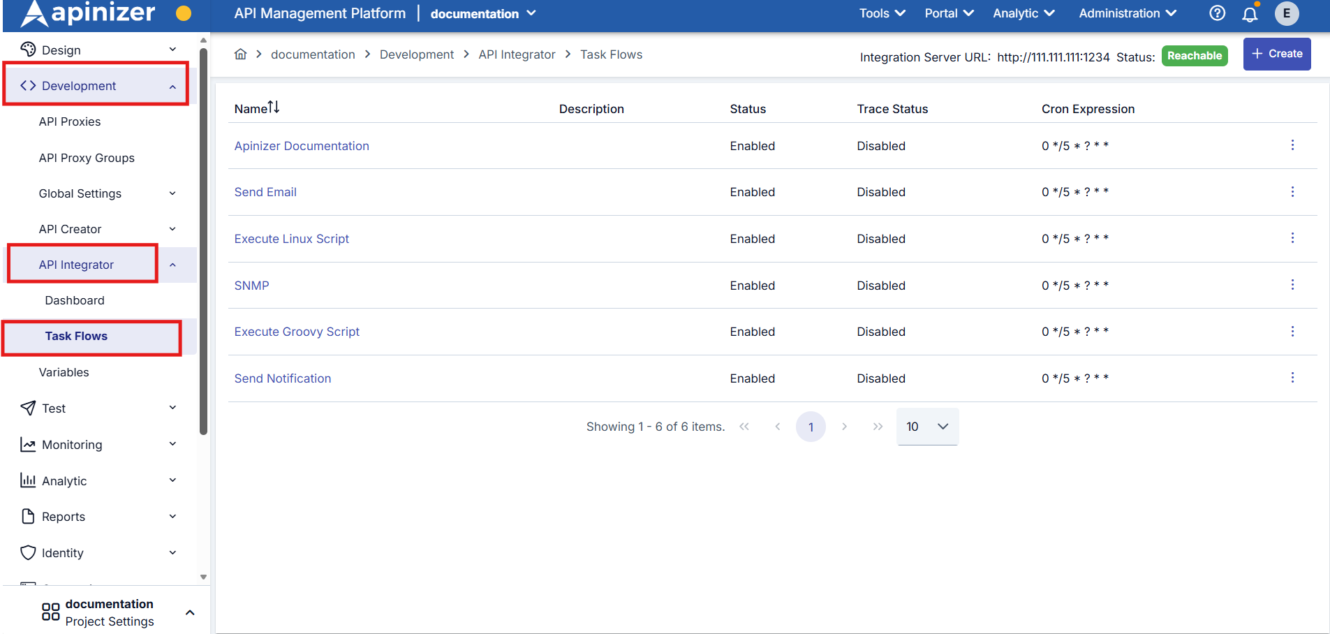 Task Flows Listesi
