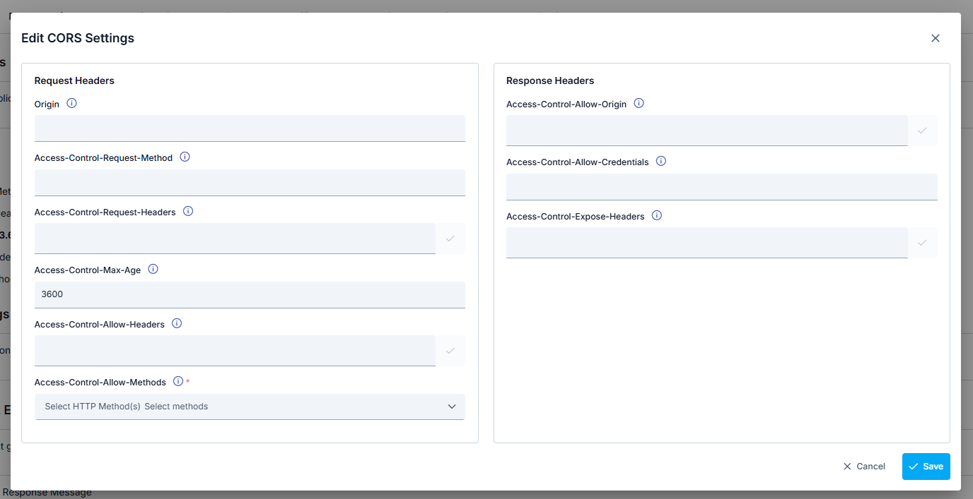 CORS Settings