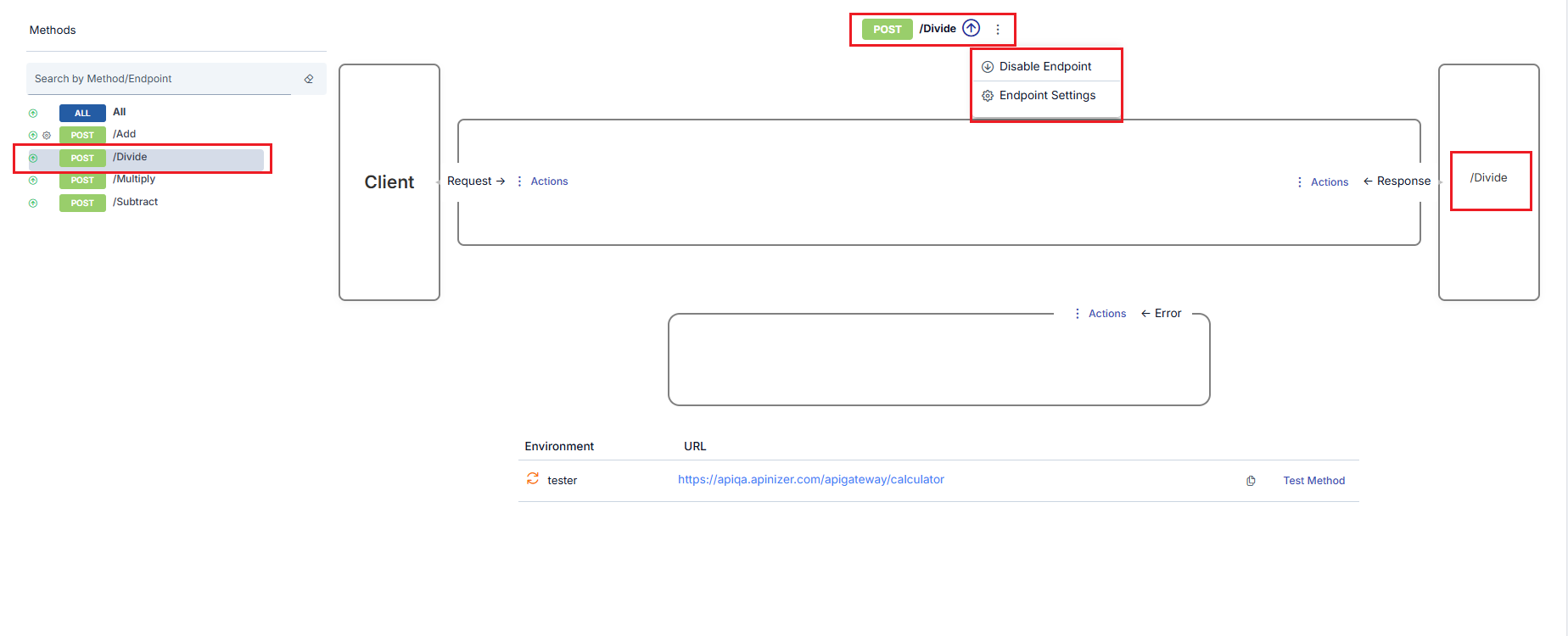 Method/Endpoint Selection