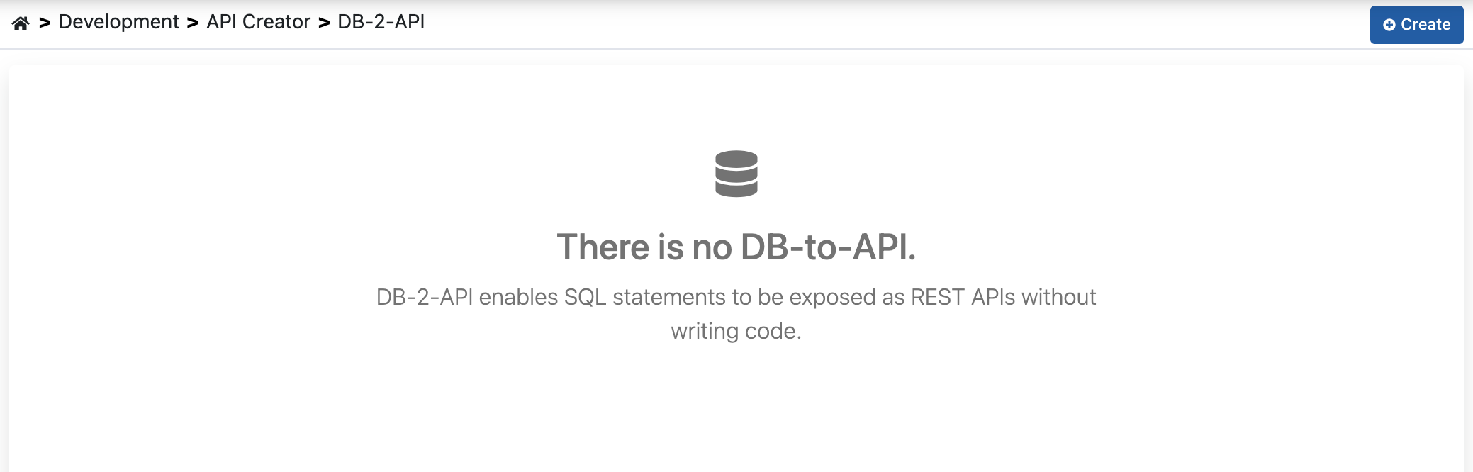 DB-2-API Create button