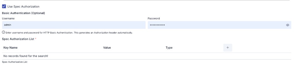 Spec Authorization enabled: Basic Authentication and Spec Authorization List