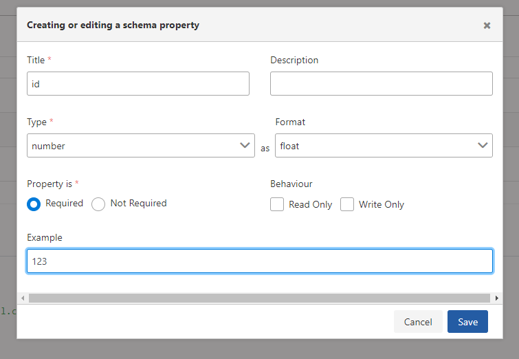 Schema Property addition settings