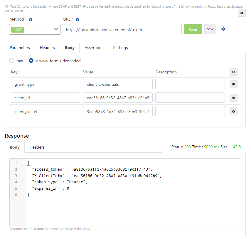 ACL OAuth2 Client Credentials Token Request