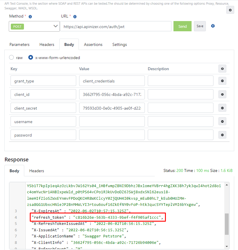 JWT Refresh Token Request