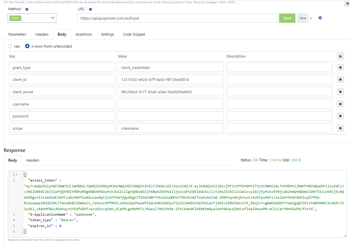 Client Credentials Token Request with Scope