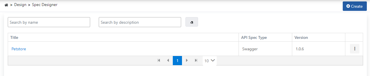 API Definition Document List
