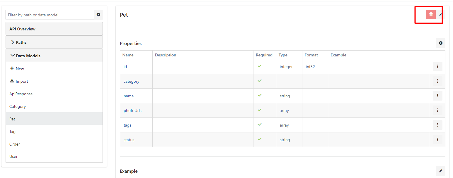 Deleting Data Model