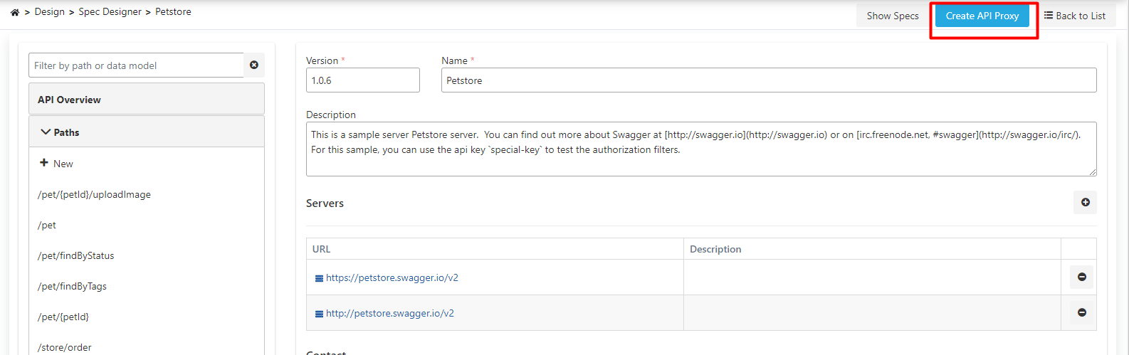 API Proxy Creation