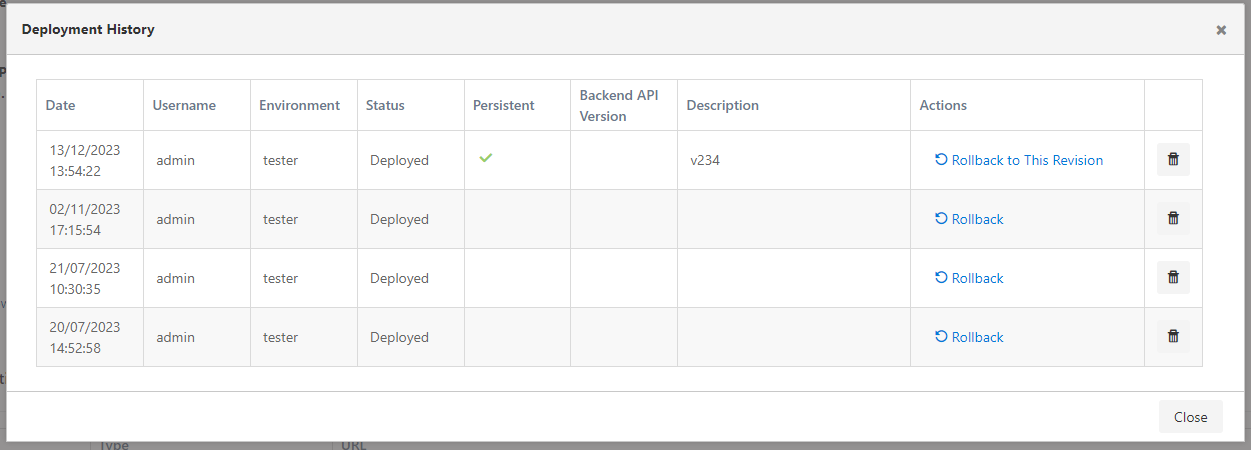 Deployment History