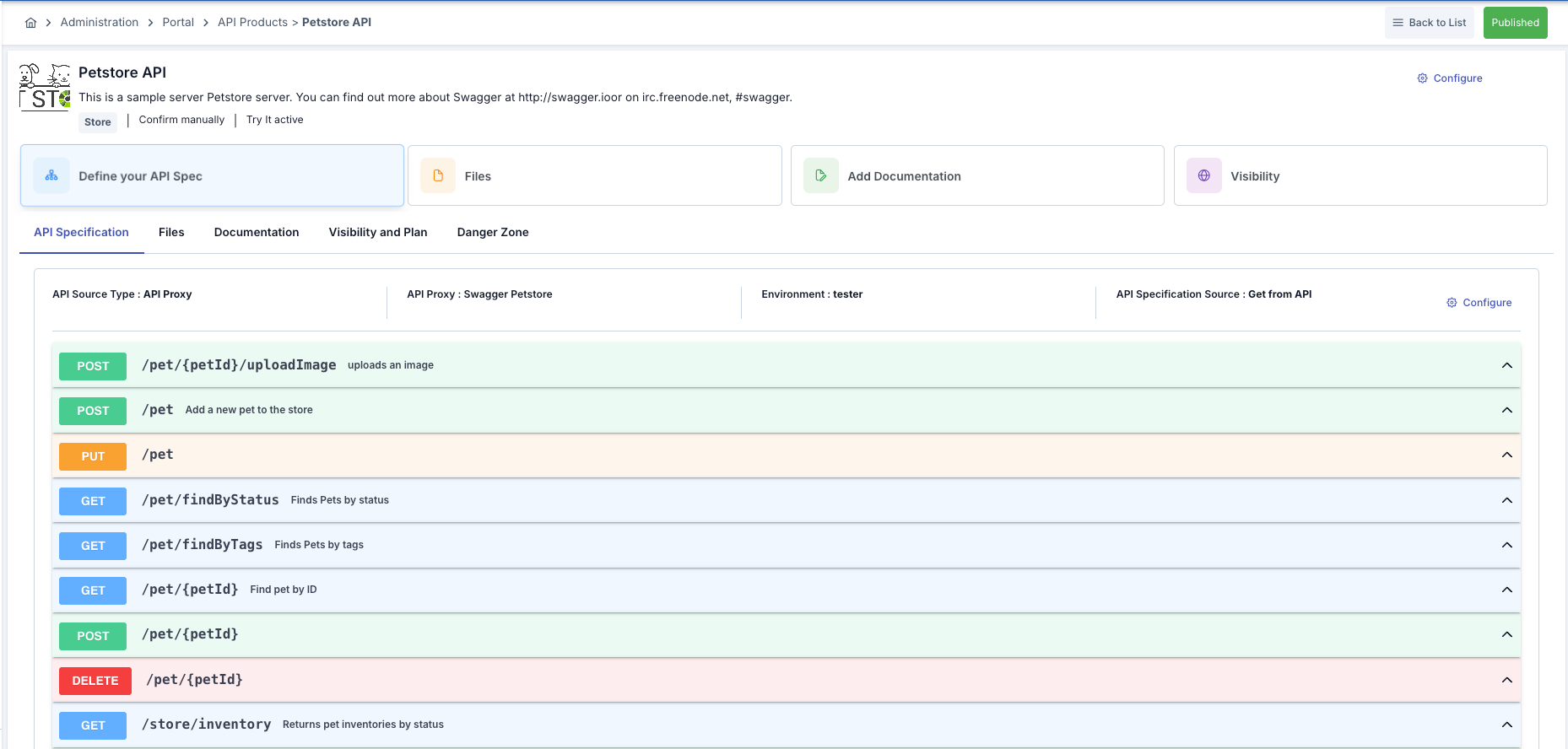 API Product Detail Page