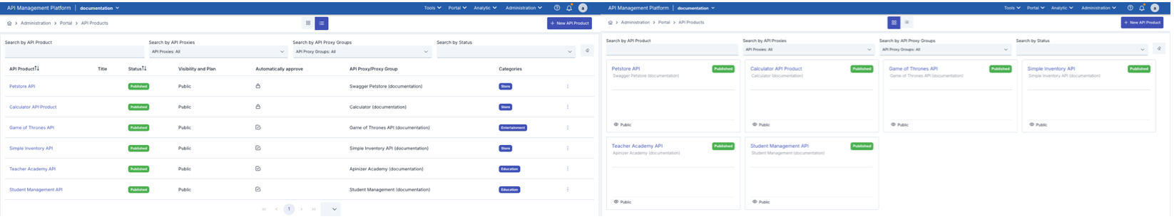 API Product List Screen