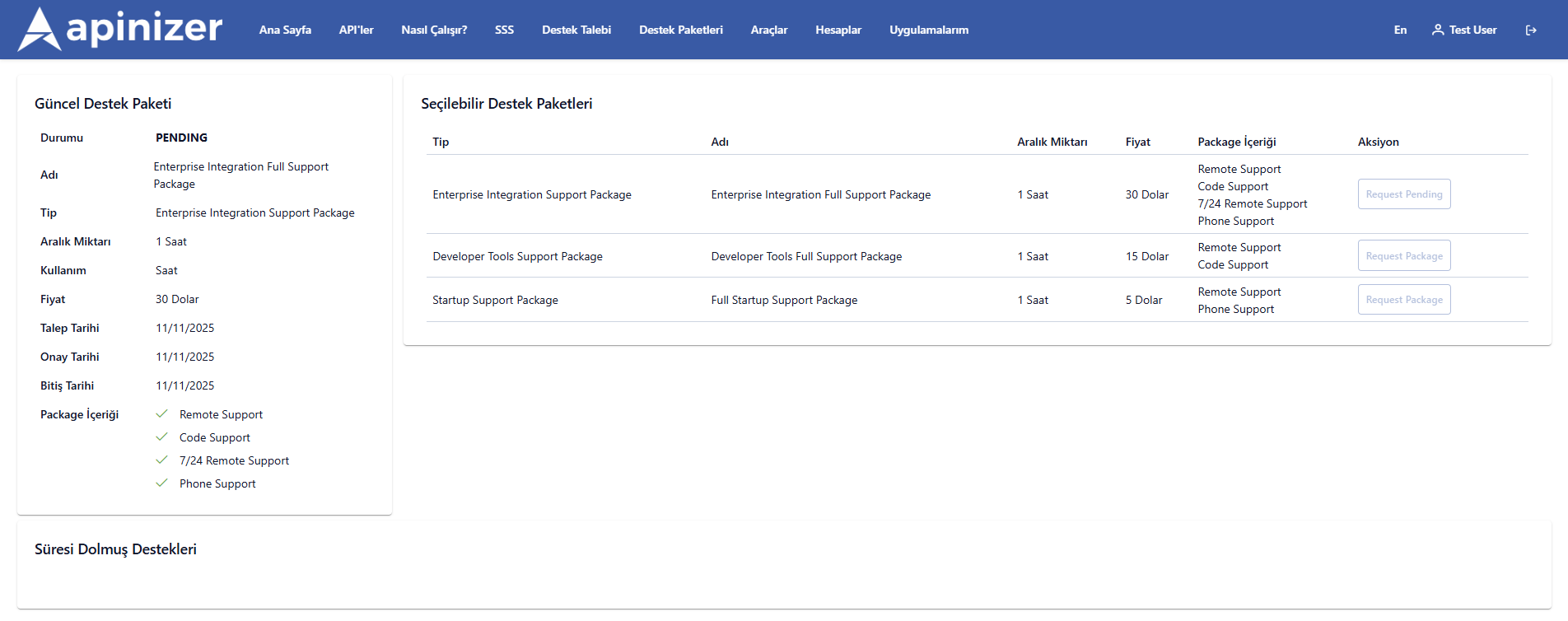 Support Package Request Form