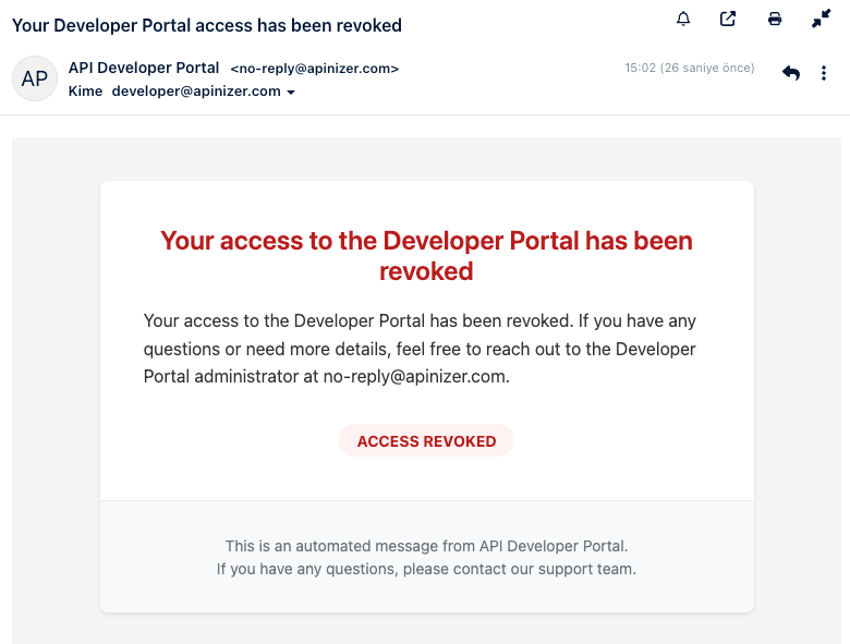 Account Revoked Email