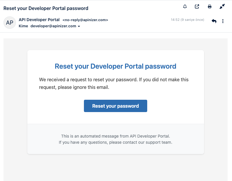 Reset Password Email
