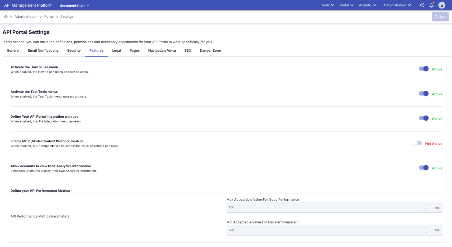 Features Settings