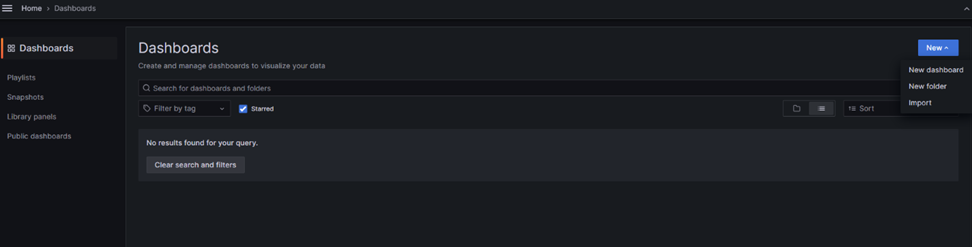 Dashboard Import Ekranı
