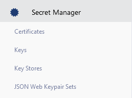 JSON Web Keypair Sets Menu
