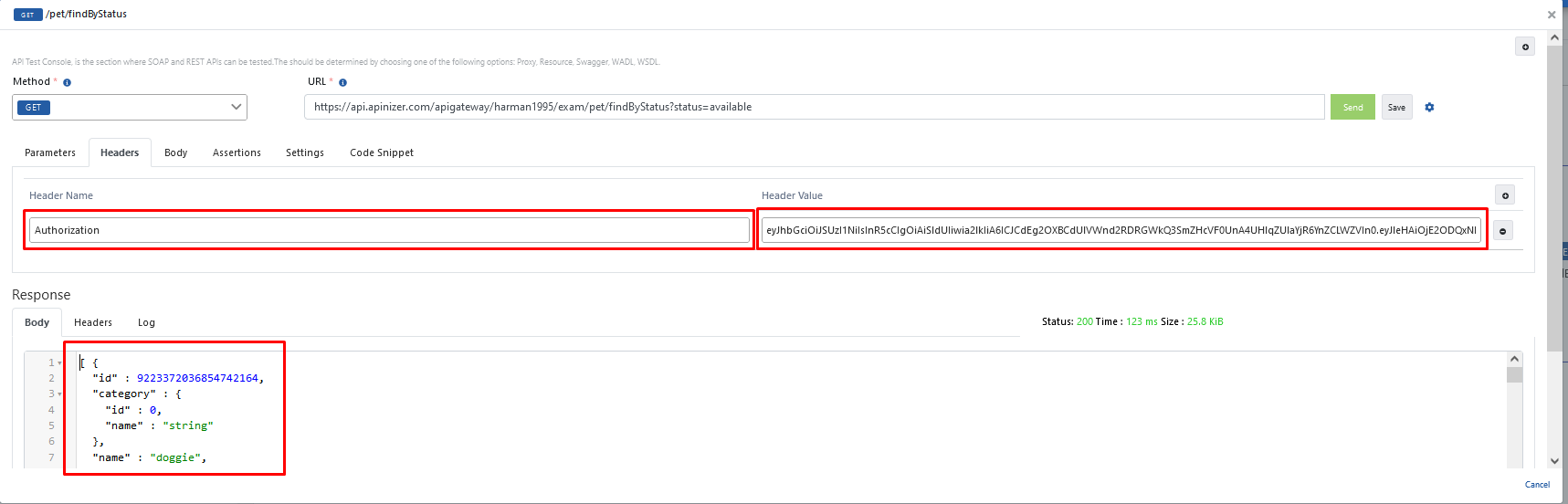 Test Endpoint Result