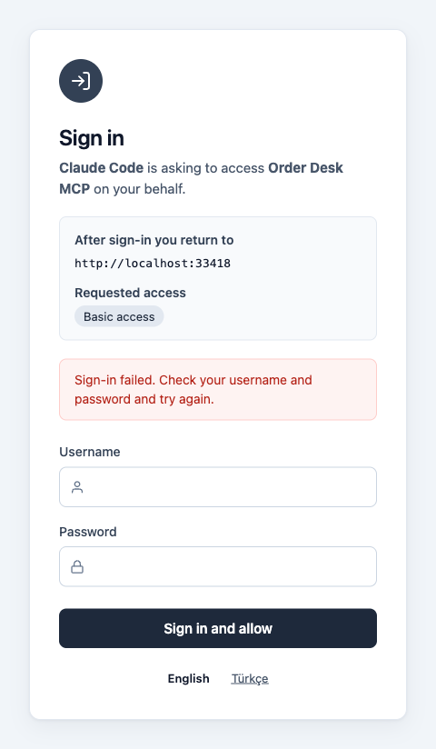 Login page after a wrong secret, with the sign-in failed message