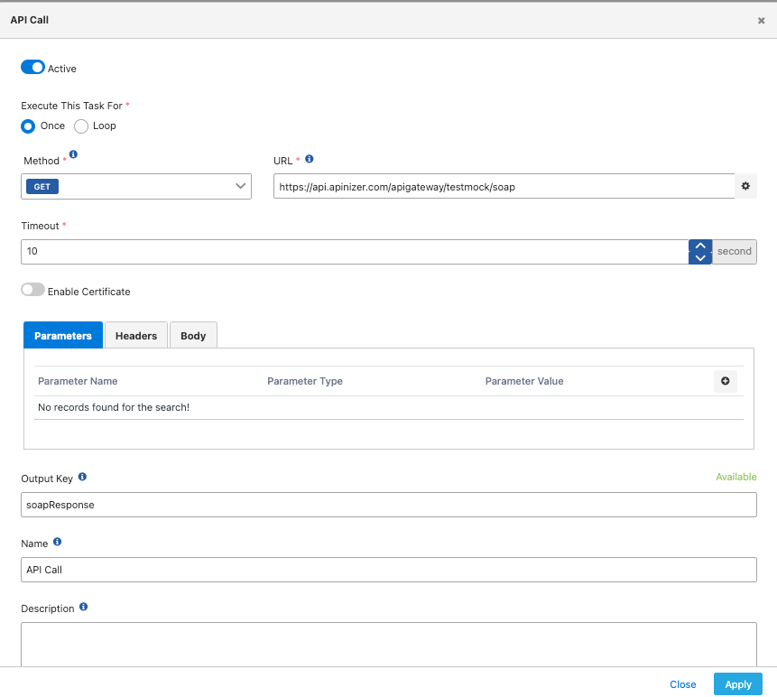 Task-2: Sending data to API with API Call connector