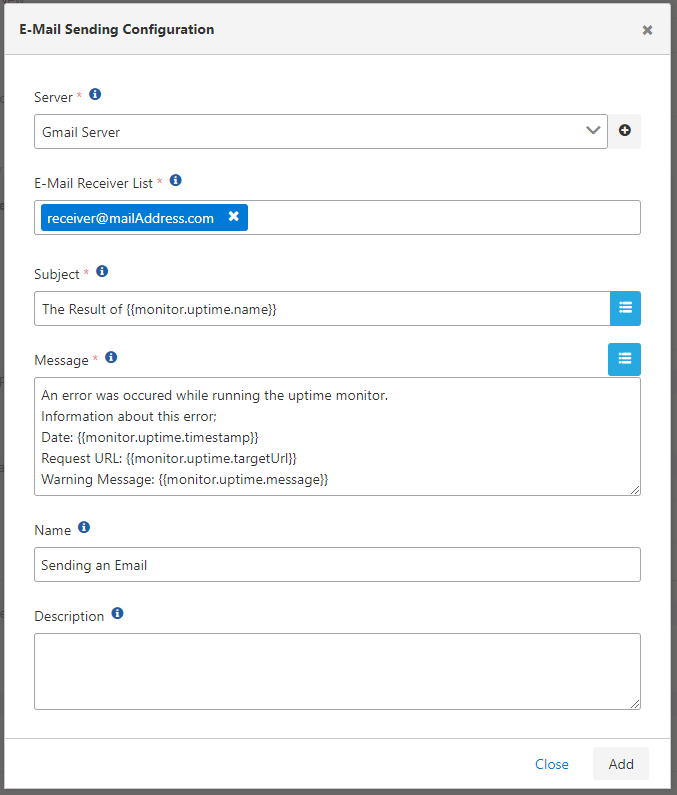 General Definition Information for Uptime Monitor