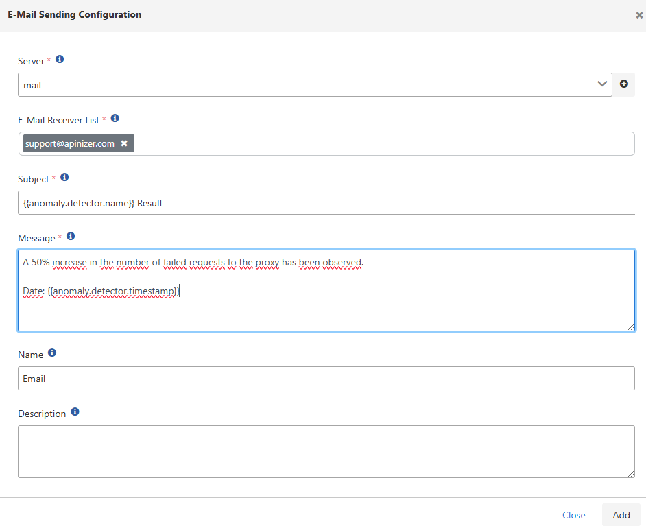 Actions Mail Form