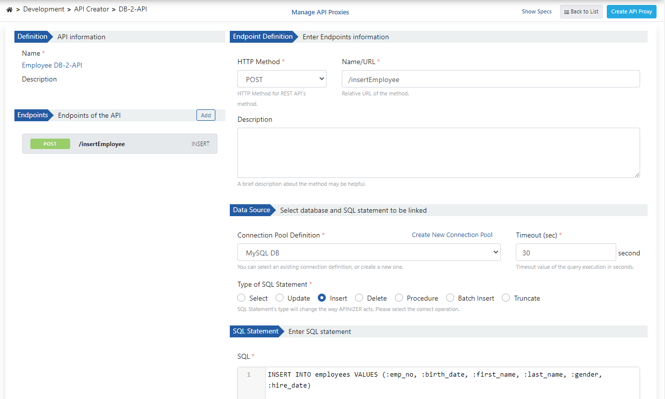Method Creation Settings
