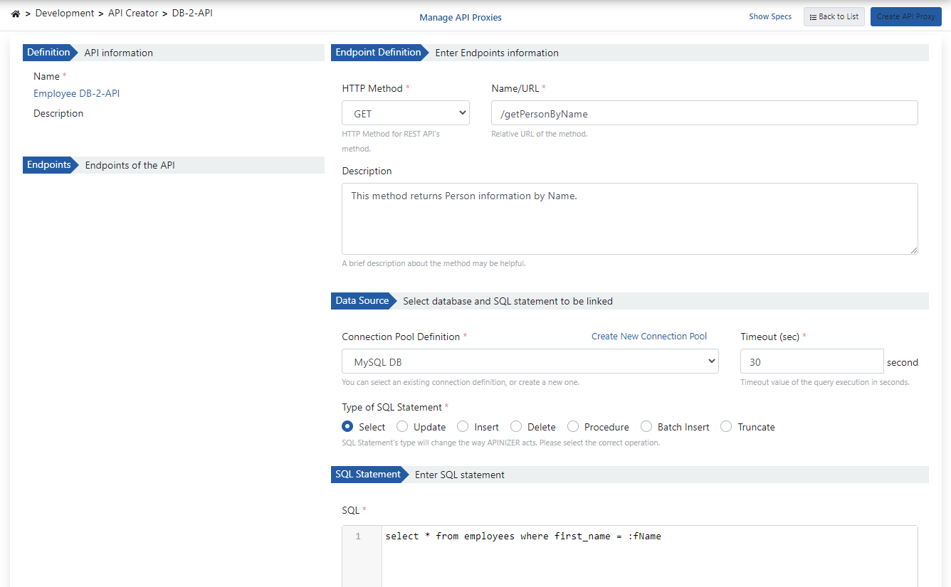 Method Creation Settings