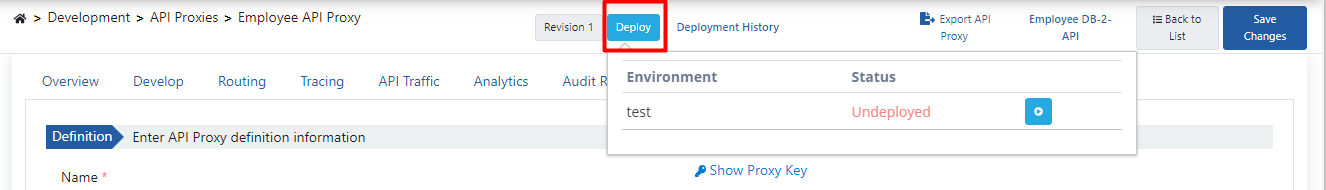 Deploy Dialog
