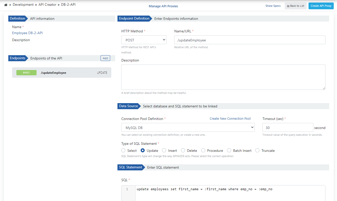 Method Creation Settings