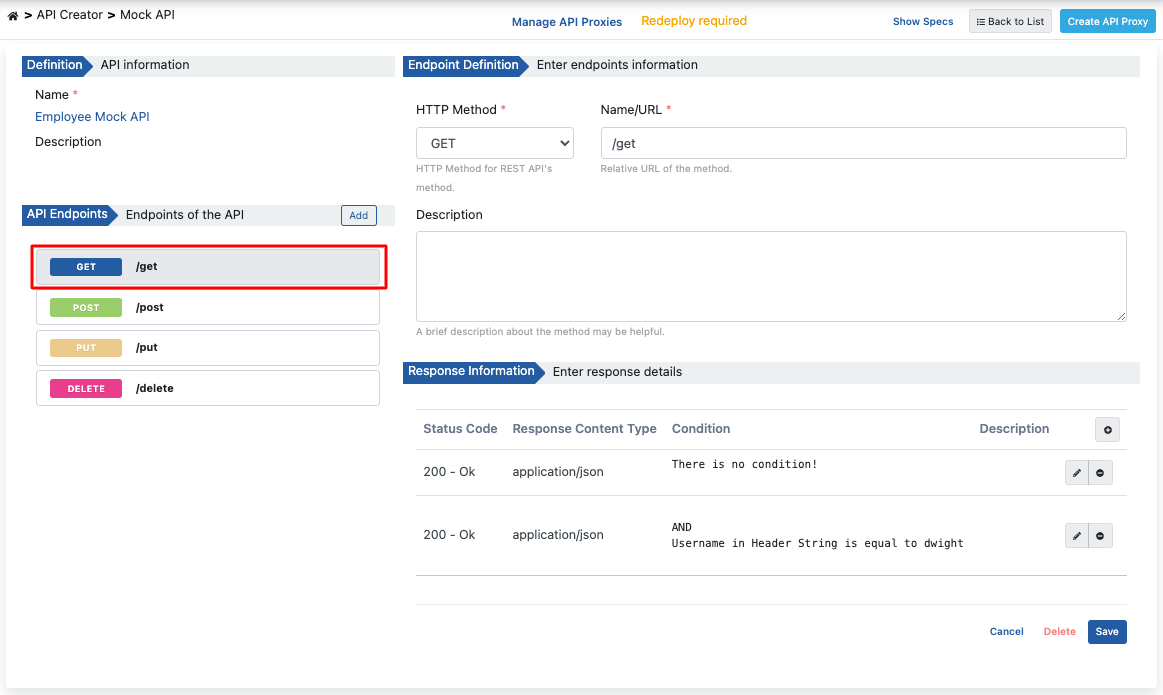 Mock API Created