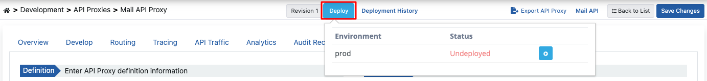 Deploy Dialog