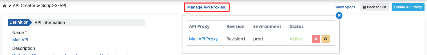 Manage API Proxies
