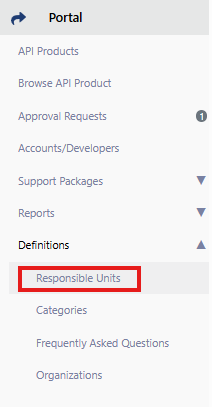 Responsible Unit Menüsü