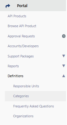 Categories Menüsü