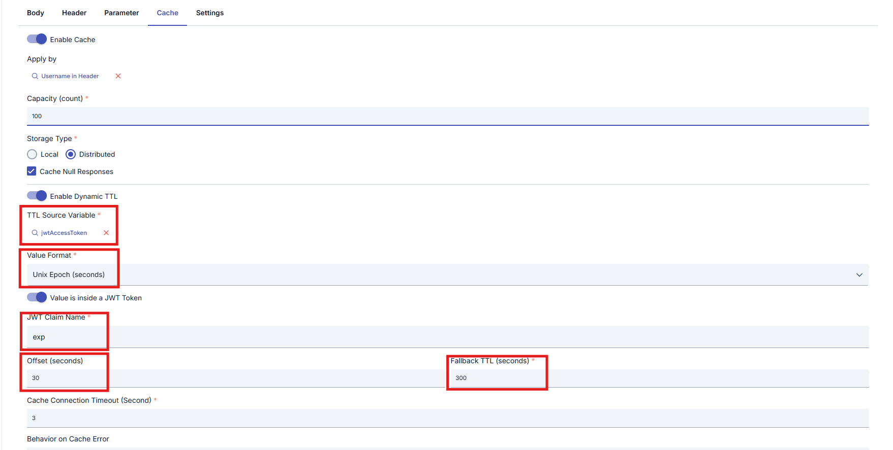 Dynamic TTL JWT exp Settings