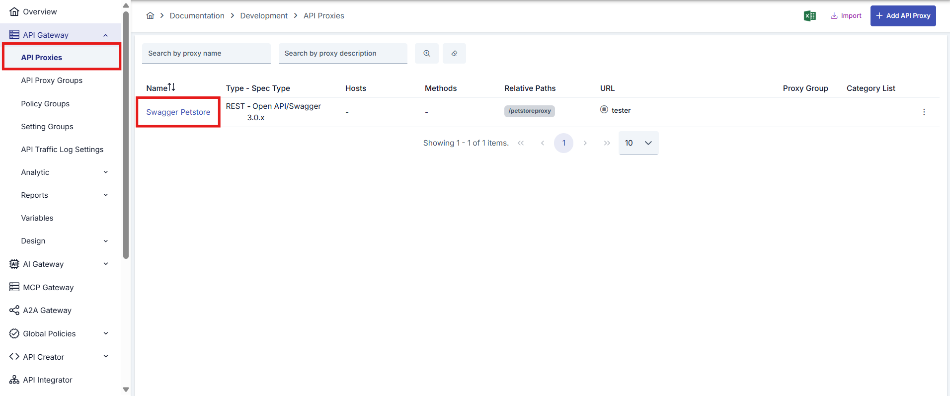 API Proxy Selection
