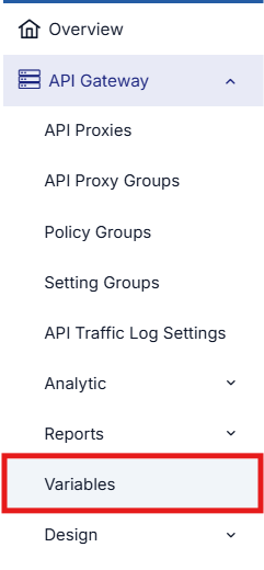 Variables Menu