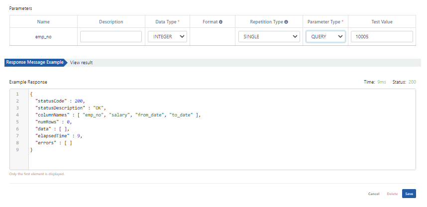 Query type parameter