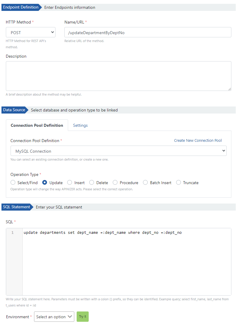 Clicking Add button (for second endpoint)
