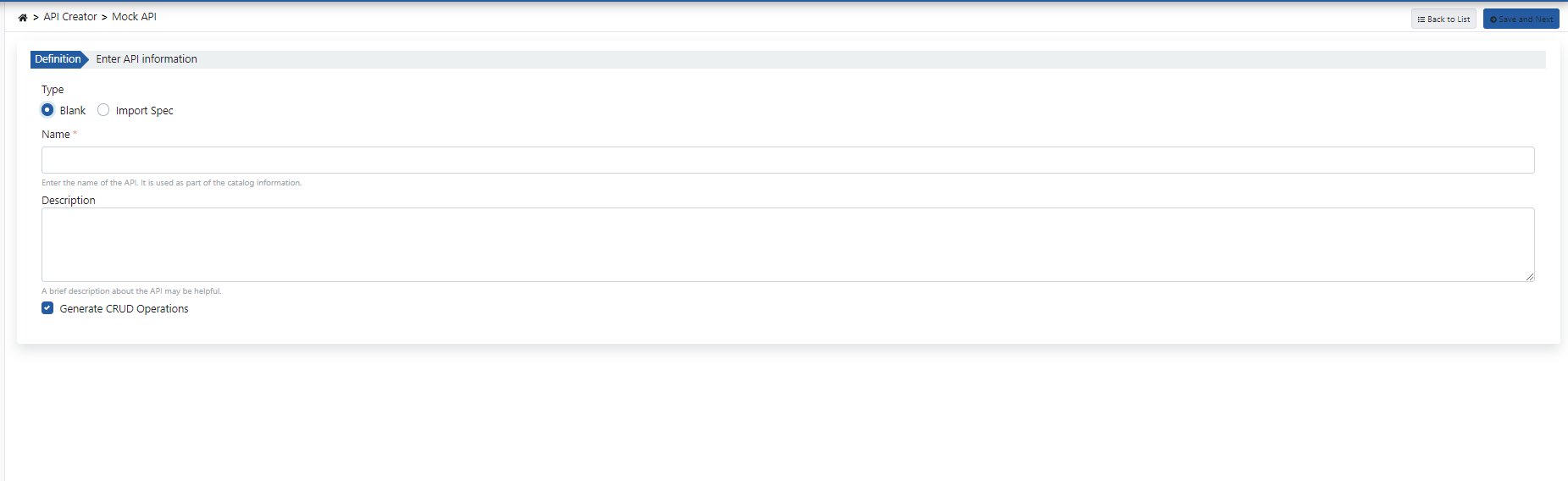 Import Spec Option