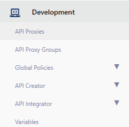 API Proxies Menu