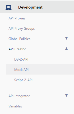 Mock API Menu