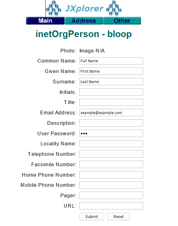 JXplorer Kullanıcı Örneği