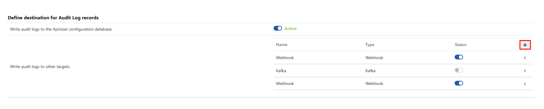 Audit Logs Syslog Selection
